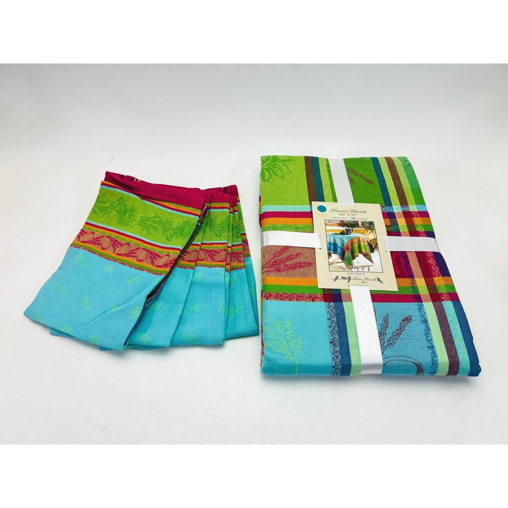Stof France Provence Tablecloth Napkins Set Laura Lancelle Paris Cotton 63x98